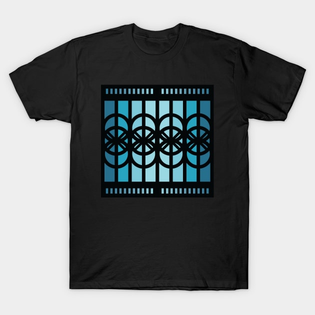 “Dimensional Circulation” - V.3 Blue - (Geometric Art) (Dimensions) - Doc Labs T-Shirt by Doc Labs